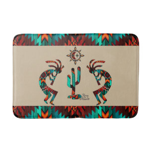 Tapete De Banheiro Kokopelli E Cactus