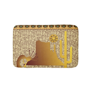 Tapete De Banheiro Kokopelli Mesa e Cactus Set #1