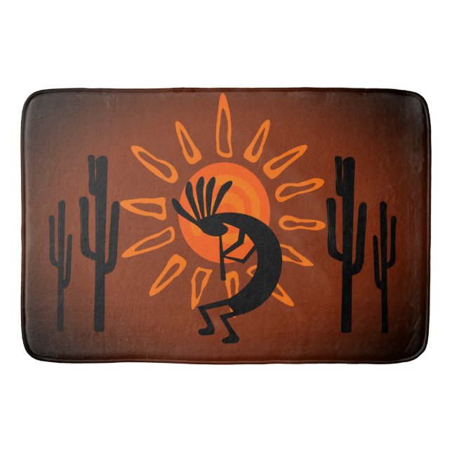 Tapete De Banheiro Kokopelli Sun Bronzed Sunset (Frente)