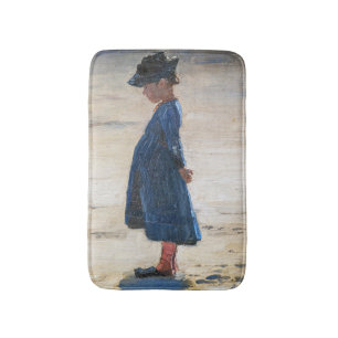 Tapete De Banheiro Kroyer - Menina parada em Skagen Beach