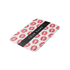 Tapete De Banheiro Lábios Vermelhos, Beijo, Batom, Seu Nome, Personal