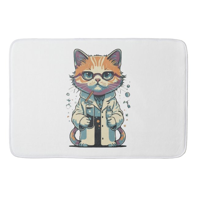 Tapete De Banheiro Laboratório de Gatos Focado (Frente)