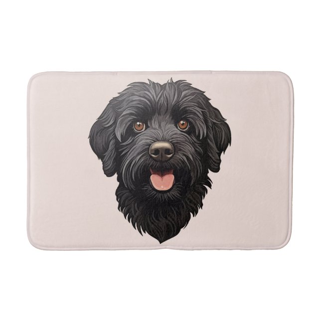 Tapete De Banheiro Labradoodle Black Dog (Frente)