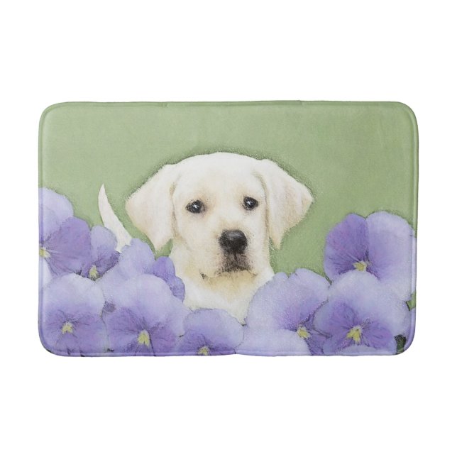 Tapete De Banheiro Labrador Retriever Puppy Pintura Original (Frente)