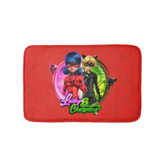 Tapete De Banheiro Ladybug e Cat Noir | Sortudo e encantador