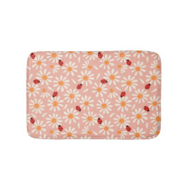 Tapete De Banheiro Ladybugs and Daisies Bath Mat
