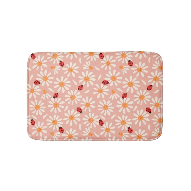 Tapete De Banheiro Ladybugs and Daisies Bath Mat (frente)