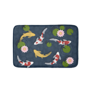 Tapete De Banheiro Lagoa de peixes de Koi do japonês