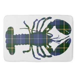 Tapete De Banheiro Lagosta azul do Tartan de Nova Escócia do tapet