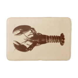 Tapete De Banheiro Lagosta castanha escura em bege claro