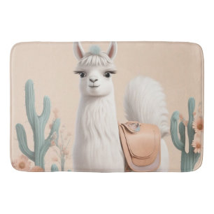 Tapete De Banheiro Lama com sela no deserto