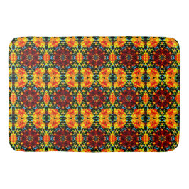 Tapete De Banheiro Laranja Floral