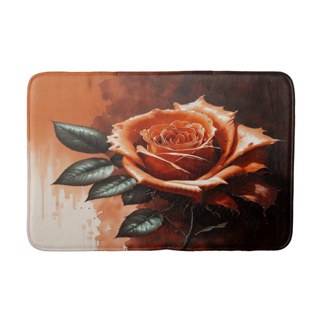 Tapete De Banheiro Laranja Gótica Rosa Bath Mat (Frente)