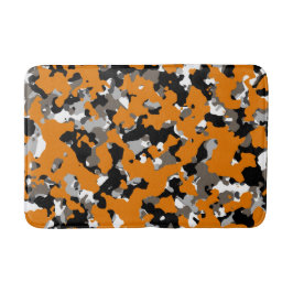 Tapete De Banheiro Laranja Preto Cinza Bege Impressão Camuflagem Camu