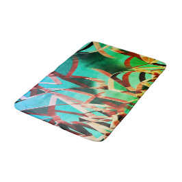 Tapete De Banheiro Laranja sobre fundo verde ou aquamarino