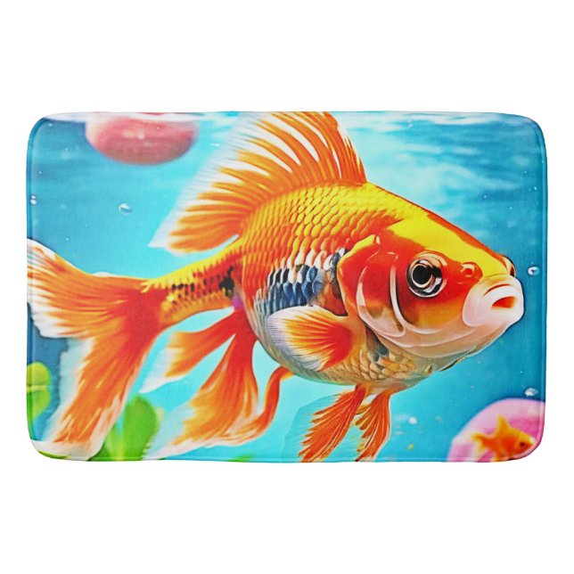 Tapete De Banheiro Laranja-White Goldfish (Frente)