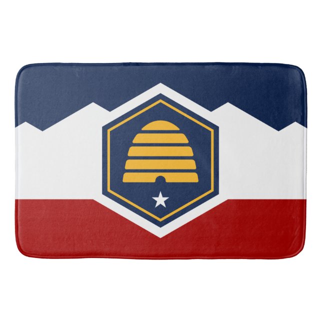 Tapete De Banheiro Large bath mat with flag of Utah, USA (Frente)