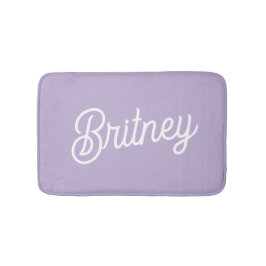 Tapete De Banheiro Lavanda Chic Personalizada Nome do Monograma Roxo