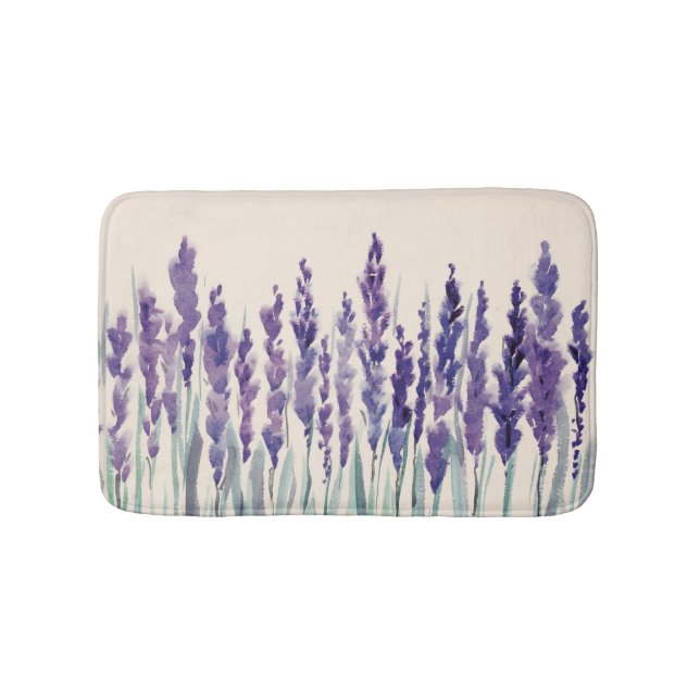 Tapete De Banheiro Lavanda francesa: Ilustração de Aquarela (frente)