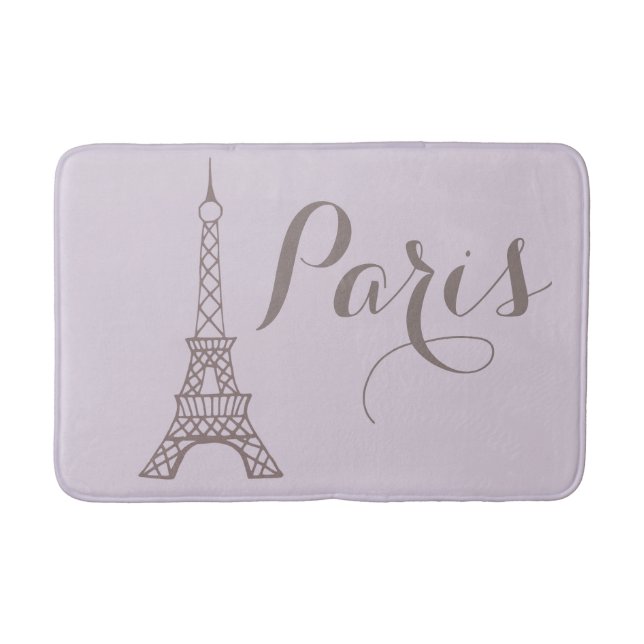 Tapete De Banheiro Lavanda Paris Eiffel Tower Bath Mat (Frente)