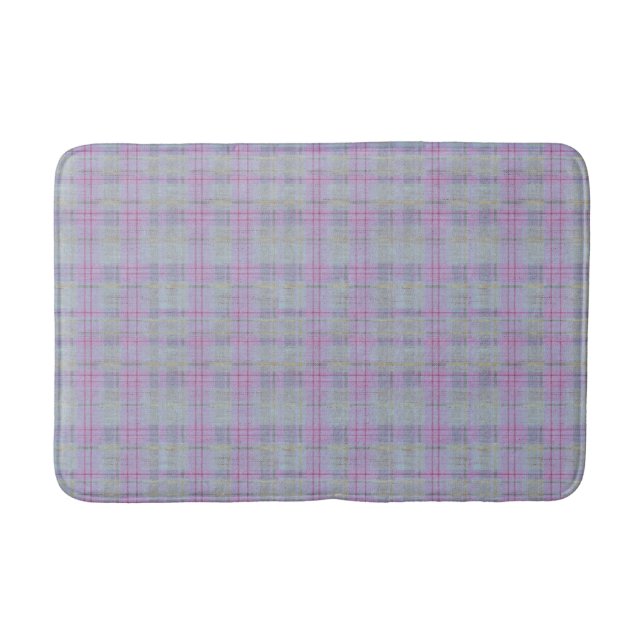 Tapete De Banheiro Lavender Plaid Harmony  (Frente)