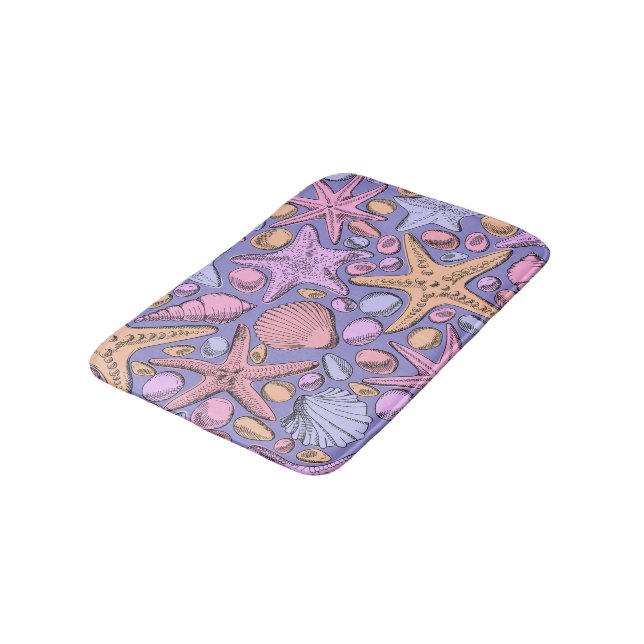 Tapete De Banheiro Lavender Seashell Fantasy Small Bath Mat (Angulado)