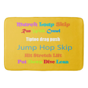 Tapete De Banheiro Leap Salto Skip Lean Design de texto cores mistas