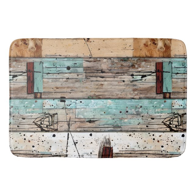 Tapete De Banheiro Legal madeira pintada (Frente)