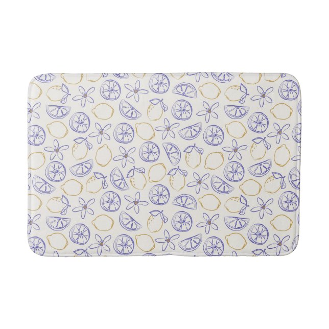 Tapete De Banheiro Lemon Doodle Pattern Bath Mat (Frente)