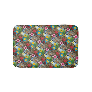 Tapete De Banheiro Leopard And Flowers Custom Small Bath Mat