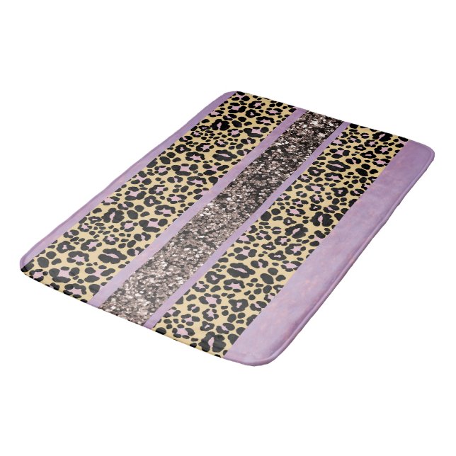 Tapete De Banheiro Leopard Glitter Stripes Glam 1 (Angulado)