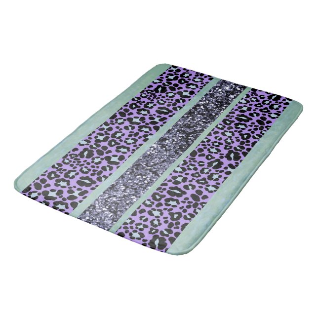 Tapete De Banheiro Leopard Glitter Stripes Glam 3 (Angulado)