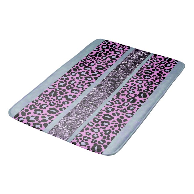 Tapete De Banheiro Leopard Glitter Stripes Glam 4 (Angulado)