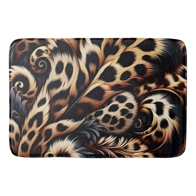 Tapete De Banheiro Leopard Luxe: Dorme com estilo feroz (Frente)