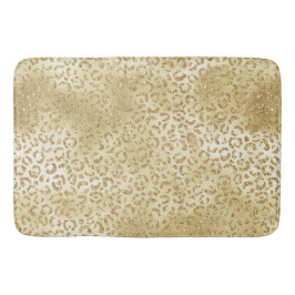 Tapete De Banheiro Leopardo Glitter do Ombre Amarelo Dourado