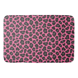 Tapete De Banheiro Leopardo - Imprimir Cinzas Rosa