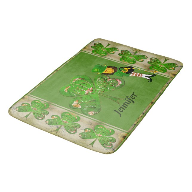 Tapete De Banheiro Leprechaun Shamrocks (Angulado)