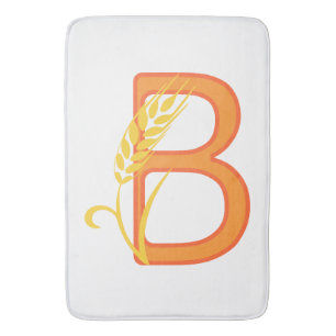 Tapete De Banheiro Letra maiúscula B monograma floral