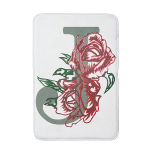Tapete De Banheiro Letra maiúscula J monograma floral