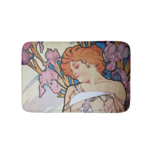 Tapete De Banheiro Letra vítrea Mucha Deusa Art nouveau
