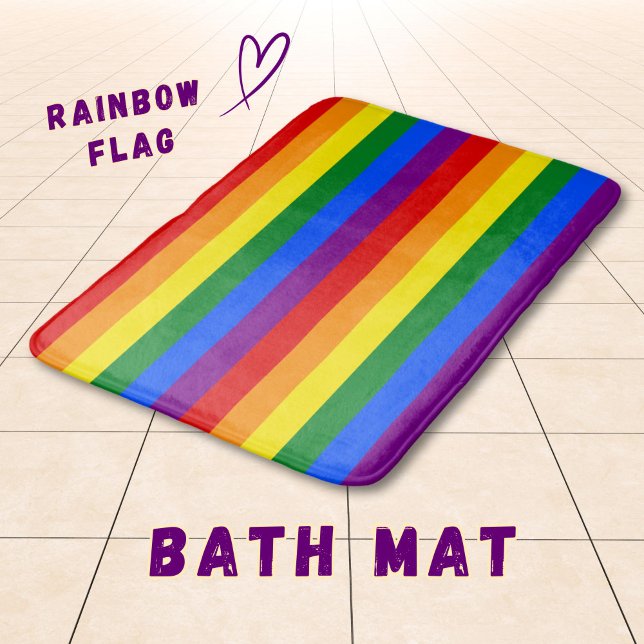 Tapete De Banheiro LGBTQ+ Rainbow Flag Stripes for Pride Month -  (Criador carregado)