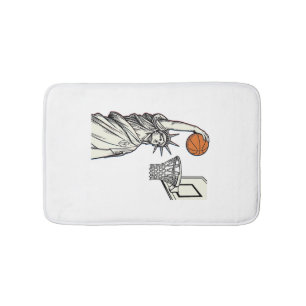 Tapete De Banheiro Liberdade Basquete Enterrada Desenho de Gravura Vi
