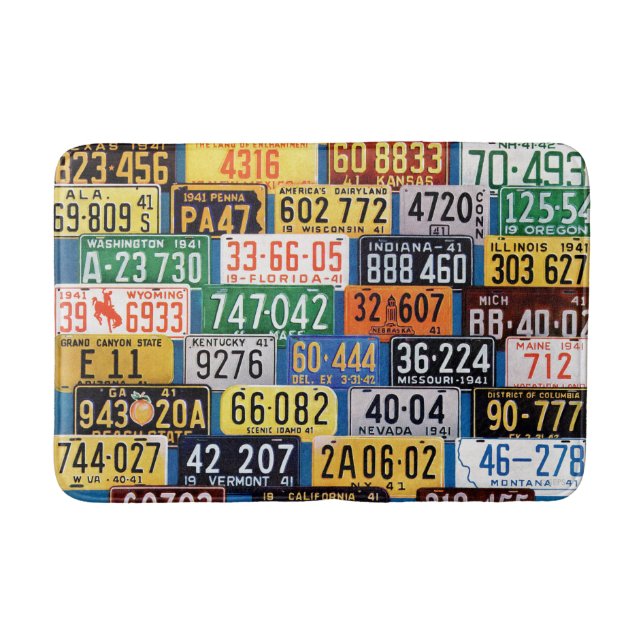 Tapete De Banheiro License Plates por H. Wilson Smith (Frente)