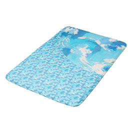Tapete De Banheiro Light blue & White Ocean Abstract Art