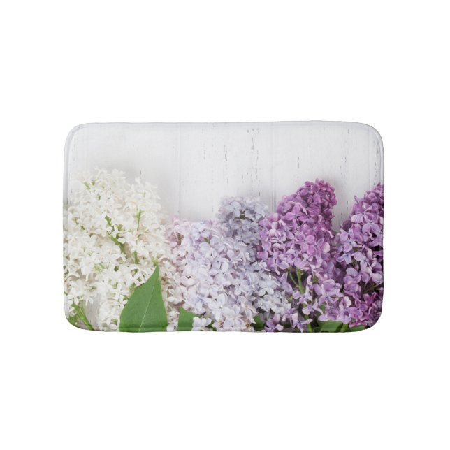Tapete De Banheiro Lilac Spring Bath Mat | Floral Memory Foam Rug (frente)