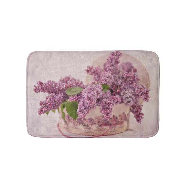 Tapete De Banheiro Lilacs em uma caixa do chapéu do Victorian (frente)