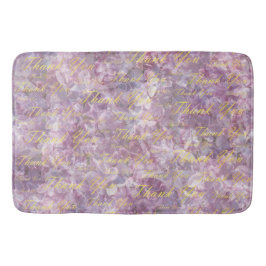 Tapete De Banheiro lilás, ouro, prata, obrigado + você, flores, flora