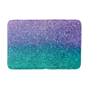 Tapete De Banheiro Lilás Roxo & Verde Água Téu Brilhante Purpurina