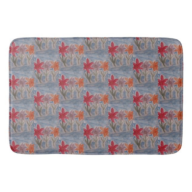 Tapete De Banheiro Lily Flowers Bath Mat (Frente)