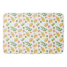 Tapete De Banheiro Limões e picolinhas de aquarelas